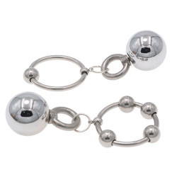 MenSteel Anneau en métal avec 1 boule Weight Hanger 90g